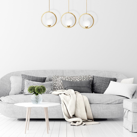 Lampa wisząca VIENNA 3xE14 Mosiądz Obręcz Geometryczne Elegancka MLP5574 Milagro Metal + Szkło