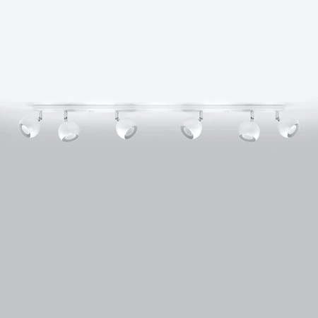 Lampa Sufitowa Oprawa Natynkowa Reflektor 6x GU10 Ruchoma Minimalistyczna Kulista Biała Nowoczesna Oculare Sollux