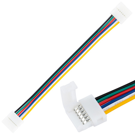 Złączka do taśmy LED 6PIN RGB+CCT zatrzask 2-stronny z przewodem 12mm