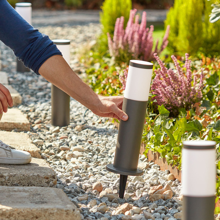 Zestaw 3x Lampa Ogrodowa Zewnętrzna SŁUPEK 25cm LED 6W 600lm 2700K IP44 + Zasilacz Low Voltage 12V Philips