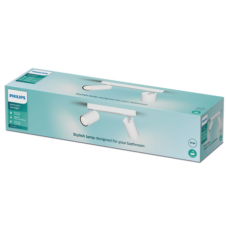 Lampa Sufitowa Reflektor 2x GU10 IP44 Biała Kosipo Philips