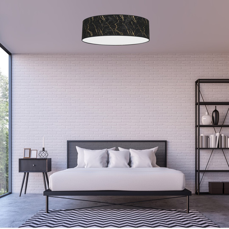 Plafon LED Lampa Sufitowa SENSO Czarna Złota 3xE27 Ø60cm Milagro