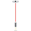 Lampa Wisząca Oprawa E27 Chromowy klosz z czerwonym kablem VT-7338 V-TAC