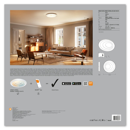 Plafon LED lampa sufitowa ORBIS Spiral 40W 4300lm ciepła-zimna 50cm SMART+ WiFi LEDVANCE