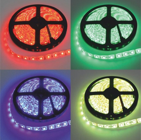 Taśma LED Pasek SMD 5050 14.4W/m 60LED/m 12V Wielokolorowa RGB IP63 Rolka 5m Ecolight
