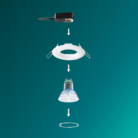 3x Oprawa Podtynkowa Wpuszczana LED GU10 Ruchoma Aluminiowa Okrągła Biała Peridot Philips