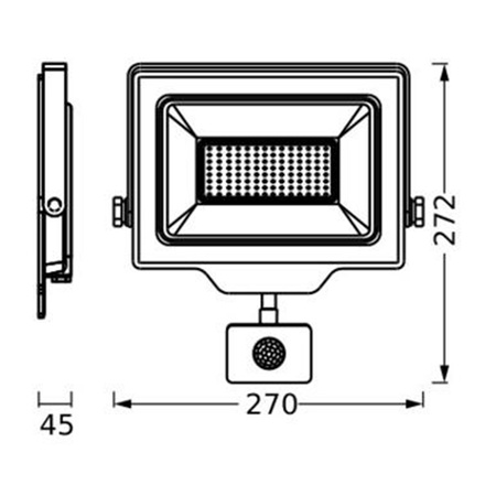 Naświetlacz LED Halogen Zewnętrzny Reflektor z Czujnikiem Ruchu 100W 10000lm 4000K Zimna Natynkowy Czarny IP44 Floodlight Ledvance