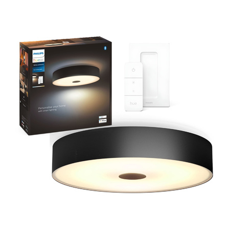 Lampa Sufitowa Plafon LED FAIR Czarny 25W CCT PHILIPS HUE Bluetooth Zigbee + Przełącznik Dimmer Switch