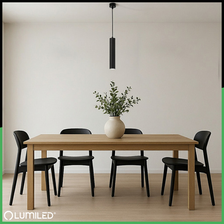 Lampa Wisząca Sufitowa Zwis 29cm Reflektor GU10 LED SOPLO Czarny LUMILED