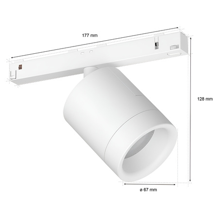 Reflektor Szynowy LED Perifo Biały 5,3W CCT RGB Philips HUE Bluetooth