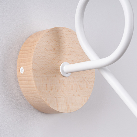 Lampa Ścienna Kinkiet 1x E27 Naturalne Drewno Biała Ember Peach Puff SL.1473 Sollux