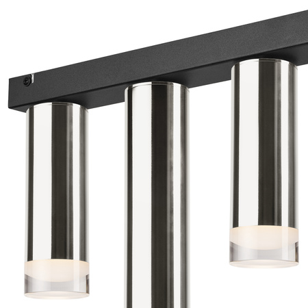 Lampa Sufitowa DIEGO 4xE27 Czarna Chrom LM-4.124/A Lamkur