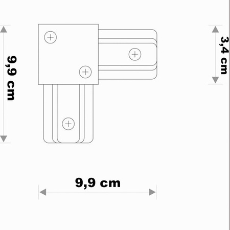 Łącznik Kątowy Narożny do Listw Szynowych Trójfazowych Biały