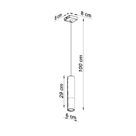 Lampa Sufitowa Oprawa Natynkowa SPOT TUBA GU10 Wisząca Zwis Tubularna Czarna Chrom Nowoczesna Loopez Sollux