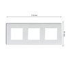 Ramka SZKLANA do gniazda biała potrójna