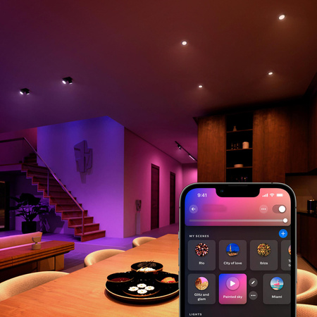 3x Żarówka LED GU10 Reflektor 4.2W = 50W 400lm 2000-6500K CCT + RGB SMART Inteligentna Bluetooth ZigBee White and Color Ambiance Philips HUE