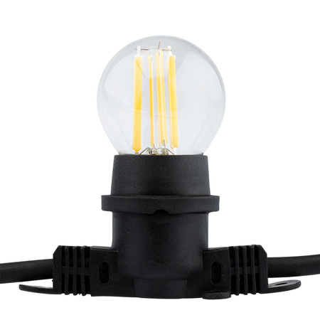 Girlanda Ogrodowa Zewnętrzna Łańcuch Świetlny 15m 15xE27 LED 7W 3000K Lumiled