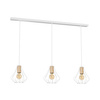 Lampa wisząca sufitowa WILL 3x E27 LOFT Biała Metal + drewno Milagro