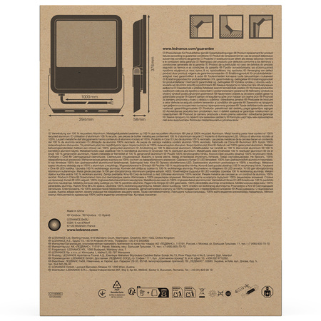Naświetlacz LED Reflektor Zewnętrzny Lampa 133W 20000lm 6500K IP66 Czarny Floodlight Ledvance