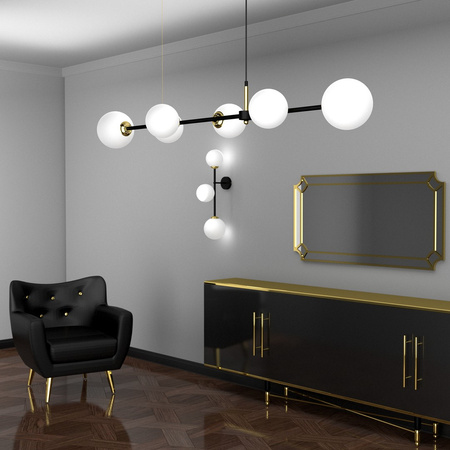 Lampa Wisząca Sufitowa POP 6xE14 Czarno-Biała Milagro