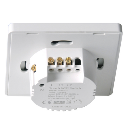 WYŁĄCZNIK Dotykowy Dwubiegunowy WIFI Smart max 2x 800W 230V Tuya GOLDLUX (Polux)