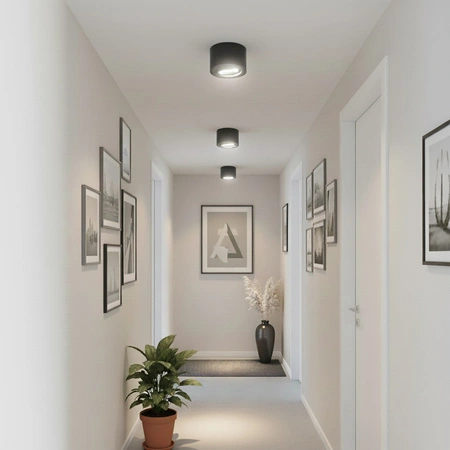 Oprawa Natynkowa HALOGENOWA Tuba Spot Ruchoma Okrągła Czarna 50mm + Wkład LED 5W 3000K  AMAT-S LUMILED