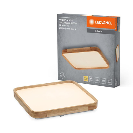 Lampa Plafon LED Sufitowa Ściemnialna Dekoracyjna 24W 3000K Drewniana LEDVANCE