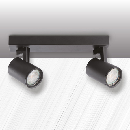 Oprawa Ścienno-Sufitowa Reflektor Punktowy 2x GU10 Czarna LYNX Sanico Goldlux