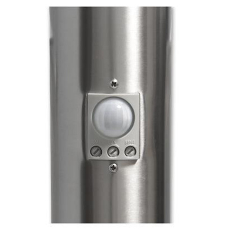 Lampa Ogrodowa Zewnętrzna E27 SREBRNY SŁUPEK 65cm z Czujnikiem Ruchu i Zmierzchu