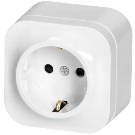 Gniazdo Pojedyncze Natynkowe Schuko 2P+Z Białe TODO ORNO