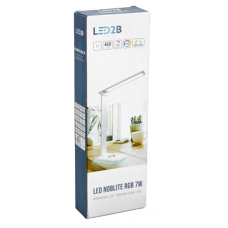 Lampka Biurkowa Stołowa LED 7W 460lm CCT 120° Akumulatorowa Biała Noblite Kobi