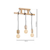 Lampa wisząca JACK 3xE27 Naturalne Drewno Minimalistyczny Wygląd MLP582 Milagro Drewno