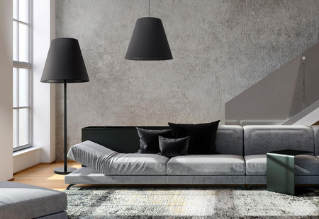 Lampa Podłogowa Stojąca 3x E27 Czarna Nowoczesna 9736 MOSS Nowodvorski