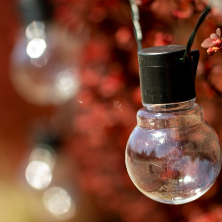 GIRLANDA SOLARNA ogrodowa OZDOBNA Łańcuch 3,8m 10 kuleczek 3000K ciepła