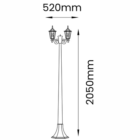 Lampa Ogrodowa Stojąca LED Słupek 2m E27 Latarnia Zewnętrzna Dekoracyjna BELLIS LUMILED