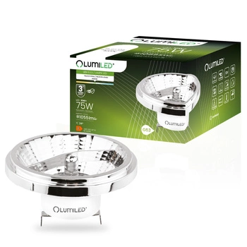 Żarówka LED G53 AR111 10W = 75W 1055lm 4000K Neutralna 24° 12V AC/DC Srebrna LUMILED