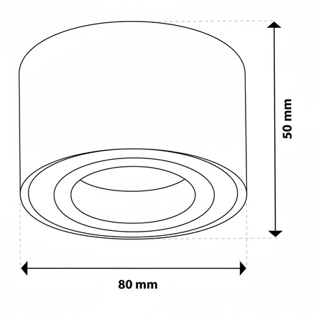 Oprawa Natynkowa HALOGENOWA Spot Tuba Ruchoma Okrągła Czarno-Złota 50mm AMAT-S LUMILED