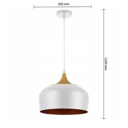 Lampa Sufitowa Oprawa Wisząca Zwis E27 Biała Złota Brązowa Lumina Masterled