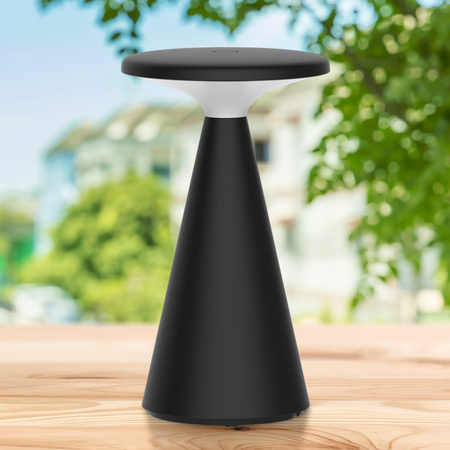 Lampka Stołowa LED Zewnętrzna Dekoracyjna 1.8W 160lm 2700K Ciepła Czarna IP44 Ściemnialna Paros Sanico Goldlux