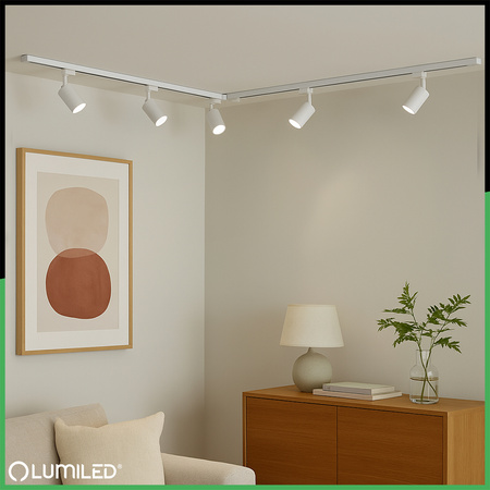 Zestaw Szynowy Szynoprzewód Szyna Listwa 3m + 5x Lampa Reflektor GU10 LED Biały