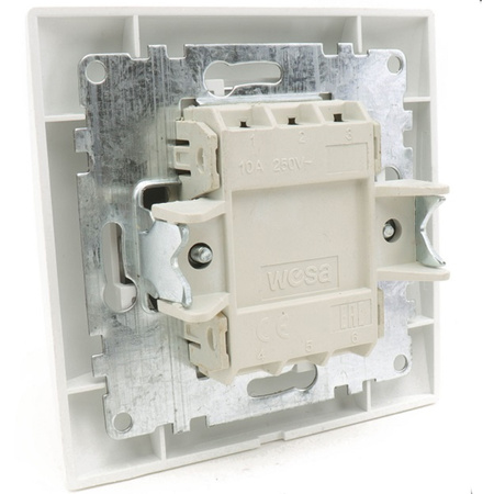 Łącznik Włącznik Krzyżowy Pojedynczy Jednobiegunowy Podtynkowy Wesa IP20 Biały