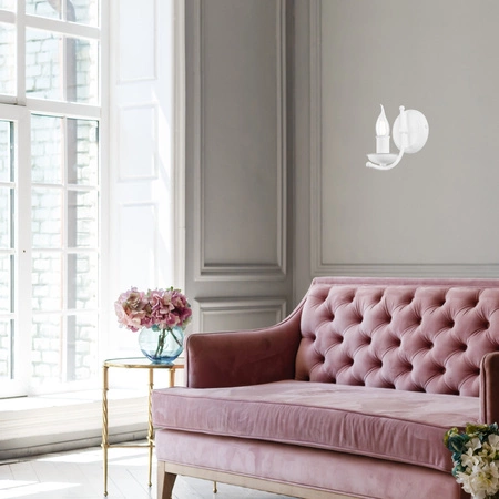 Lampa Ścienna Kinkiet LUCY E14 Biały Klasyczny KM-1.153 Lamkur