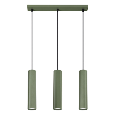 Lampa Wisząca Sufitowa Zwis Tuba Spot 3x GU10 Oliwkowa Karbon Deep Space SL.1613 Sollux