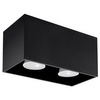 Lampa Sufitowa Oprawa Natynkowa 2x GU10 Prostokątna Czarna Nowoczesna Quad Sollux