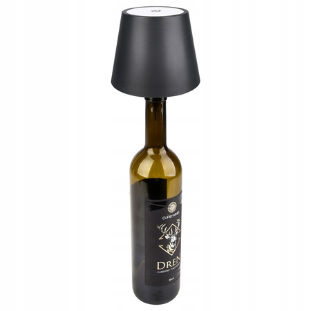 Lampka LED Biurkowa Stołowa Nocna Korek do Butelki Wina 3W 200lm 3000-4000-5000K CCT Antracyt IP44 Masterled