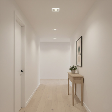 Zestaw Oprawa Podtynkowa Stała GU10 MR15 Kwadrat Szklana Ariel LUMILED + Żarówka LED GU10 6W 3000K 120°