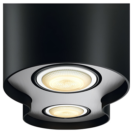 Oprawa Sufitowa Natynkowa LED Spot Pillar Czarny 2x4.2W CCT PHILIPS HUE Bluetooth Zigbee + Przełącznik Dimmer Switch