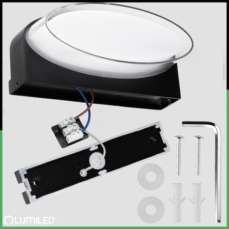 Lampa Elewacyjna LED Zewnętrzna Ścienna Kinkiet Ogrodowy Ciepła 4000K 5W IP54 SEVIA Czarna LUMILED