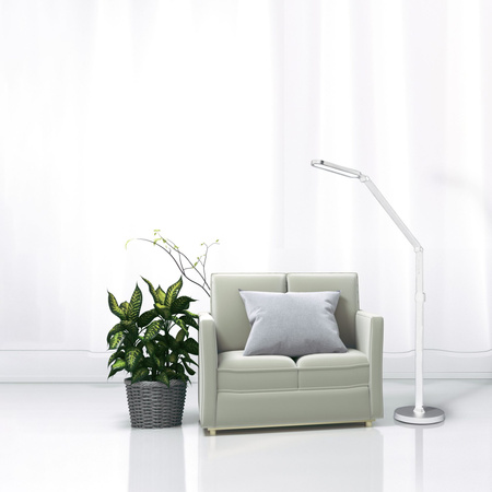 Lampa Podłogowa LED Biurkowa 13W 700lm CCT 120° Biała Ściemnialna Ferrara Sanico Goldlux