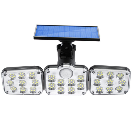 Naświetlacz solarny lampa 138x LED 10W 480lm Zimna czujnik ruchu IP65 + Pilot